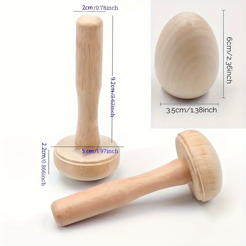 Wooden Mushroom Darning Kit Sewing Tools