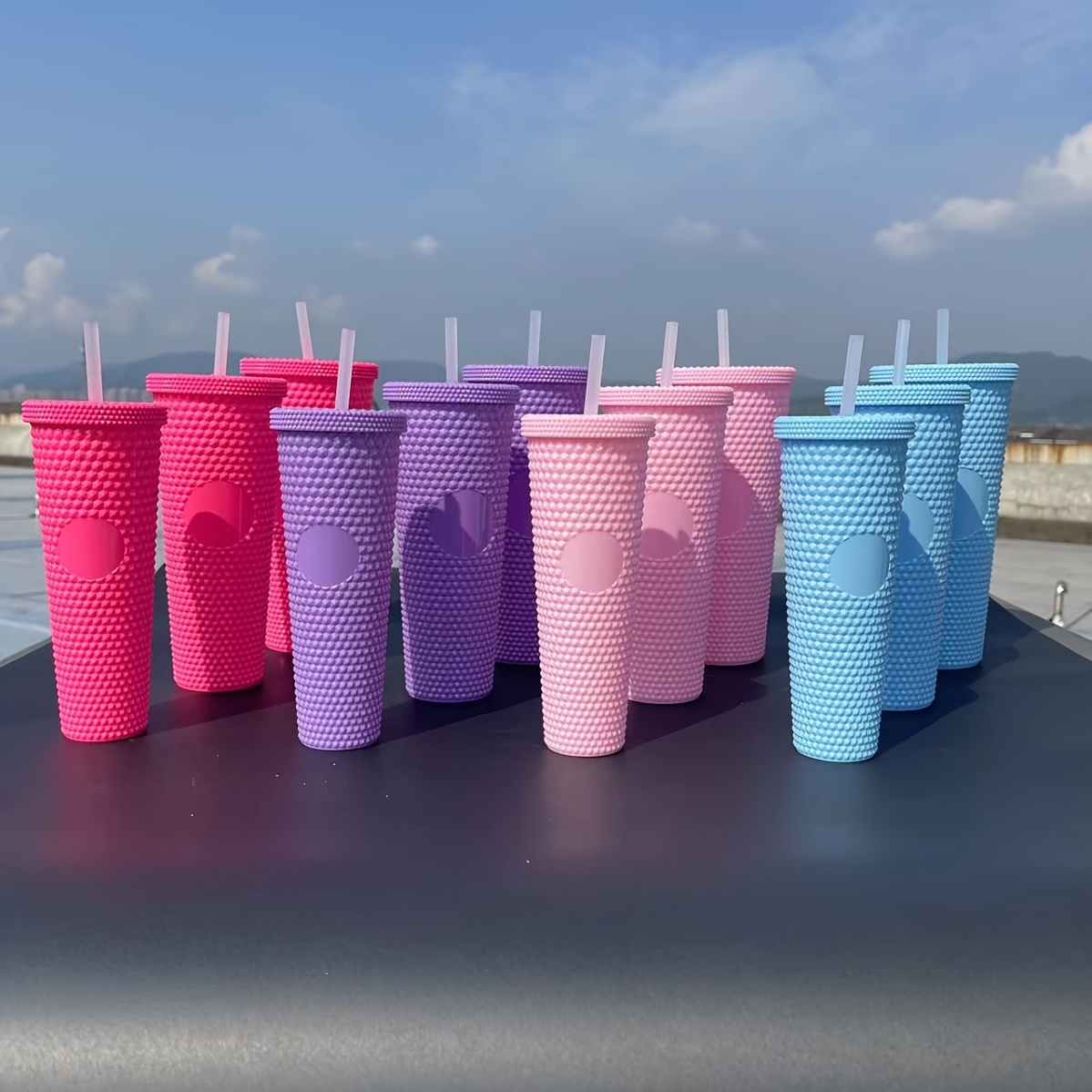 Tumbler With Lids And Bendable Straws Plastic Water Bottle - Temu