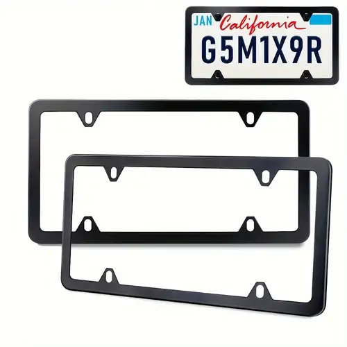 1pc Tinted License Plate Cover / Smoked Black Plastic Frame Unbreakable  Shield Holder Clear Bubble Design With Screws, Fits All Standard 6x12, Don't Miss These Great Deals