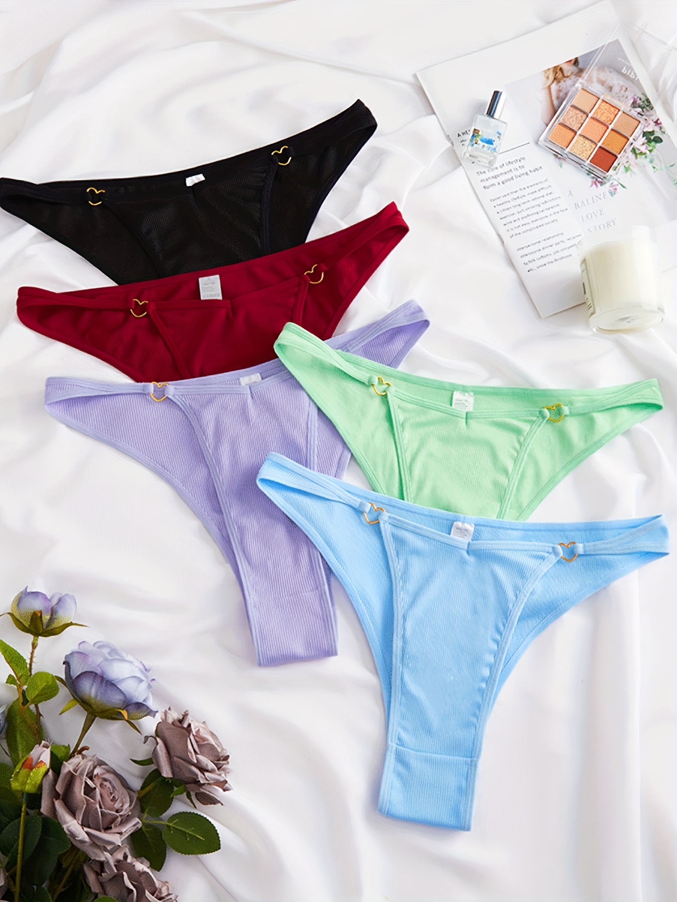 Rib Knit Underwear Women - Temu