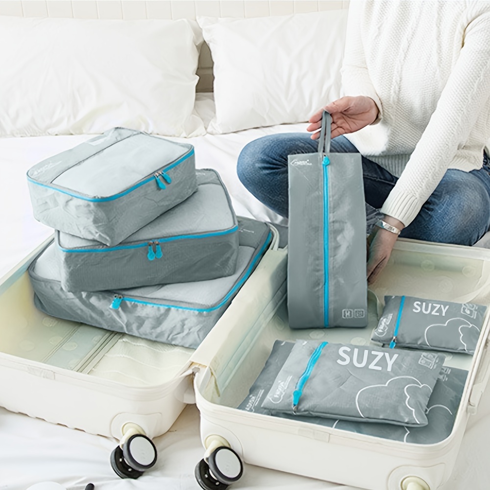 Bolsas de almacenamiento, 9 piezas, organizador de viaje, maleta, juego de  embalaje, estuches de almacenamiento, organizador de equipaje portátil
