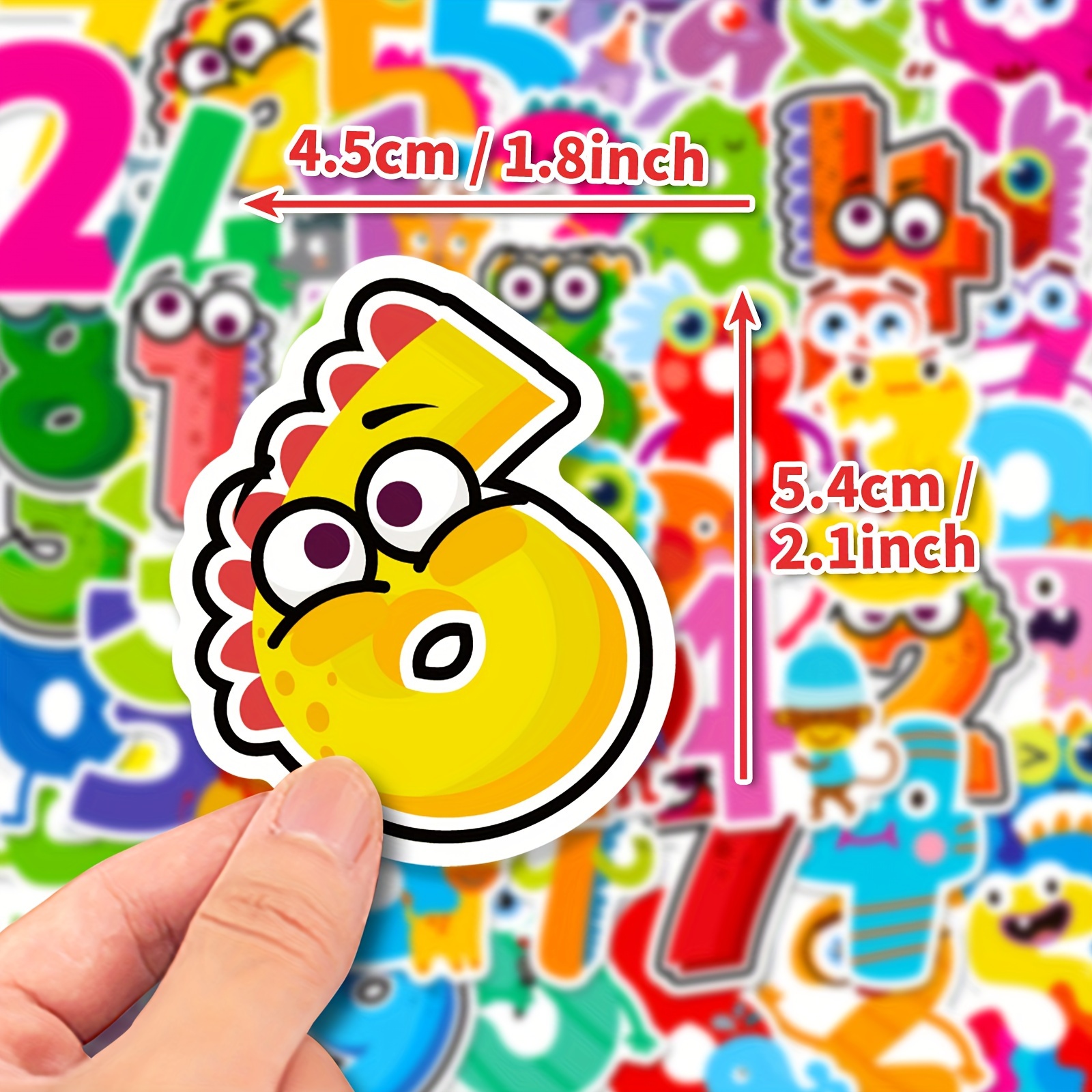 Arabic Number 0 9 Sticker Colorful Cute Cartoon - Temu
