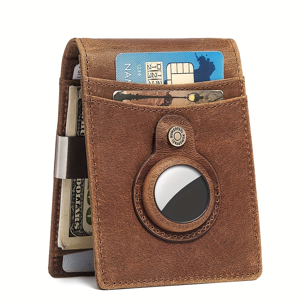  Wallet with AirTag Holder - Bifold Genuine Leather