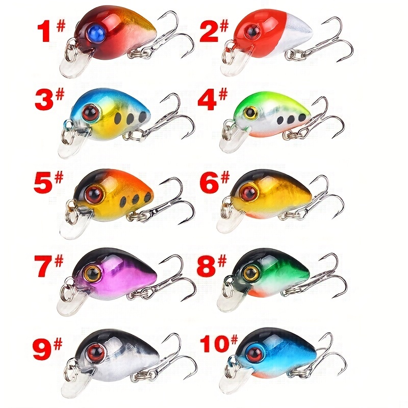  Gaderth 10pcs Minnow Lures Set, Hard Fishing Lures Set Mixed  for Beginner Starter, Minnow Popper Crank Baits with Hooks, Hard Minnow  Lure Baits for Trout Bass Salmon Saltwater Freshwater 10PCS Set 