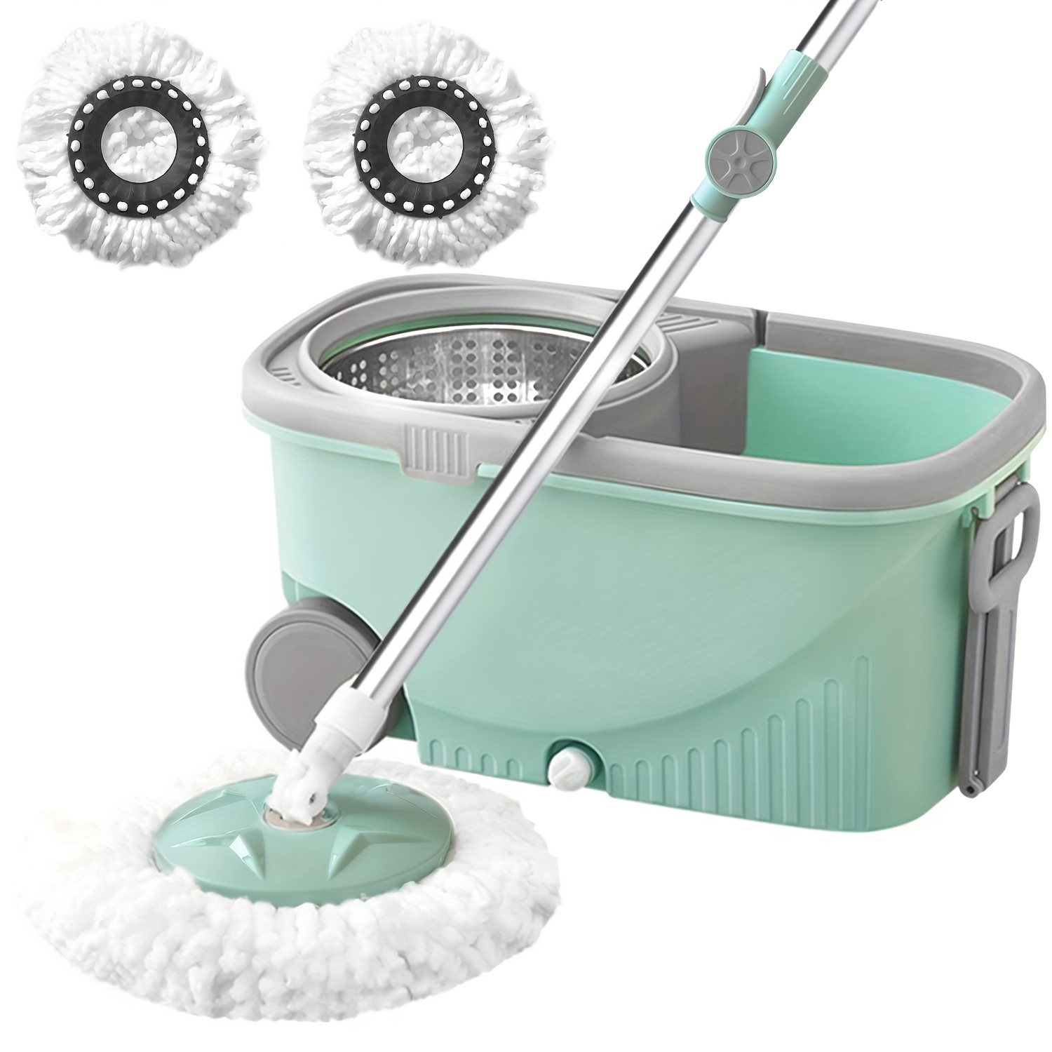 Household Spin Mop And Bucket Set With 2 Mop Heads Household - Temu Ireland