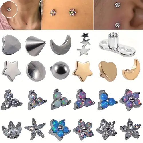 Dermal Piercing Jewelry - Temu