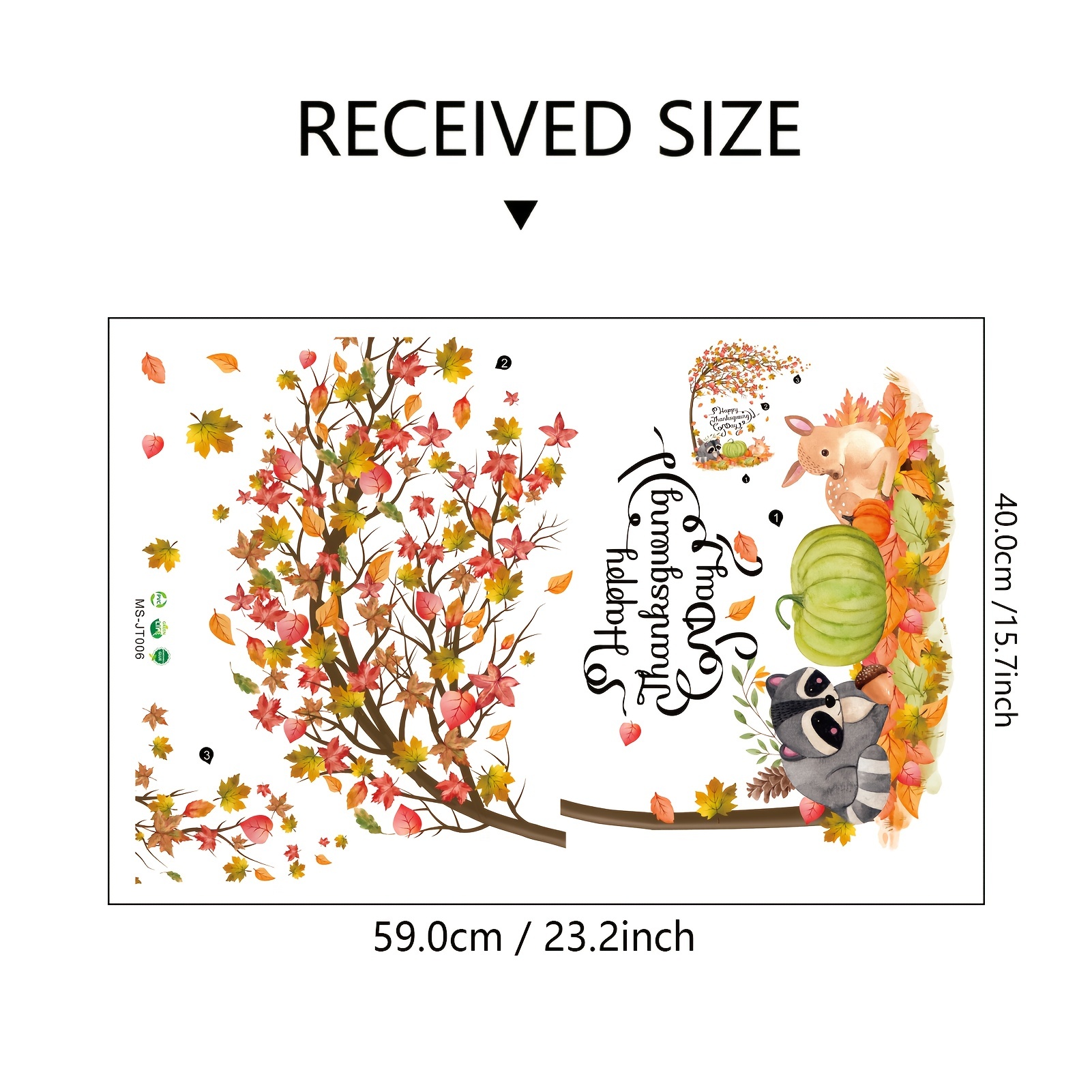 Cholemy Large Size Thanksgiving Tree Wall Stickers Fall Maple Leaf Wall  Stickers Autumn Harvest Pumpkin Tree Wall Decals Animals Window Sticker  Farmhouse Wallpaper Decor for Living Room Bedroom Kids - Yahoo Shopping