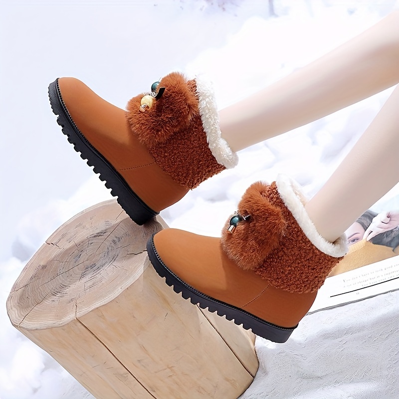 What is Fashion Winter Warm Comfortable Soft Faux Fur Lining Outdoor Ankle  Flat Snow Winter Toddler Girls Kids Bling Bling Boots