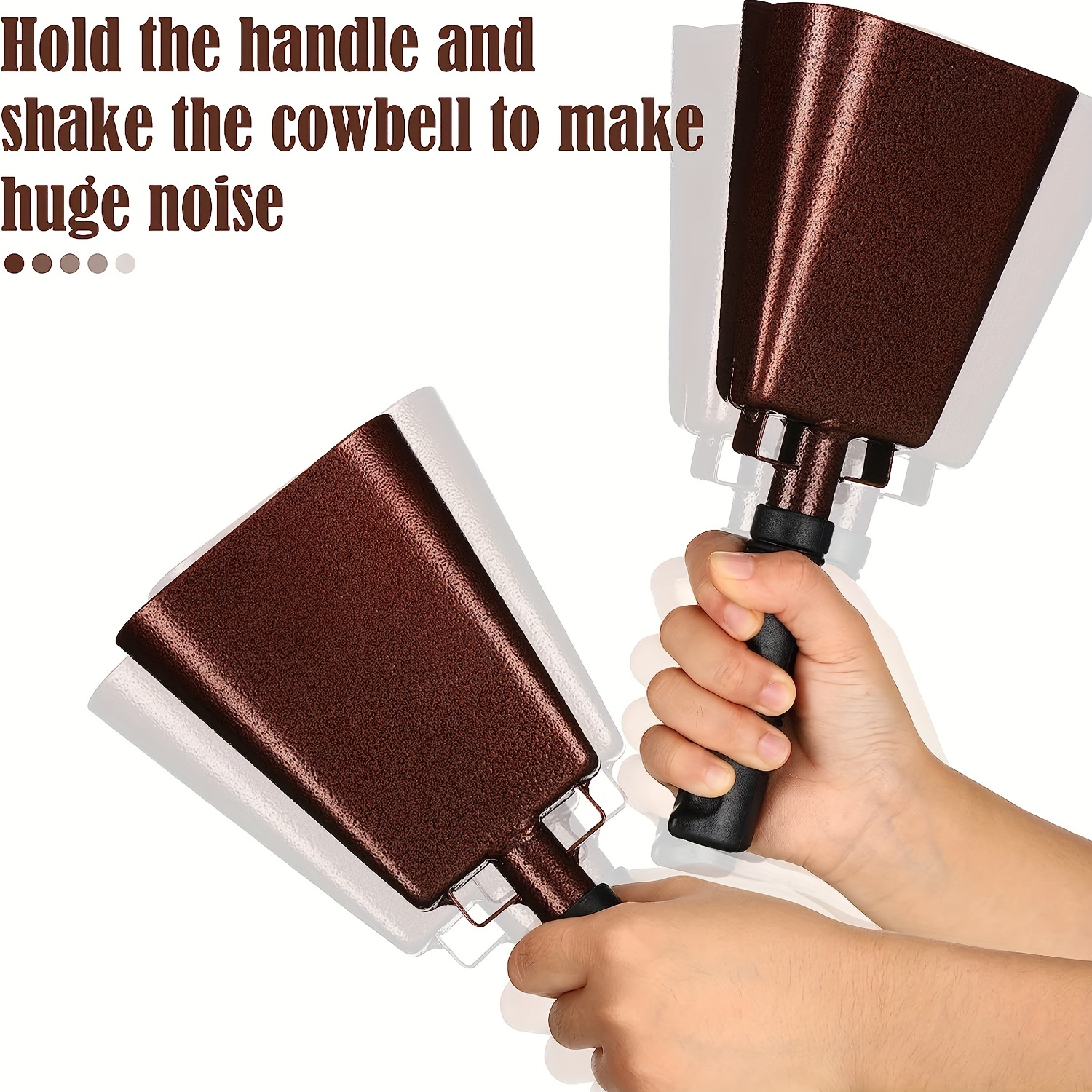 6 Pcs Metal Cowbells With Handle, Loud Cow Bells Noise Makers For
