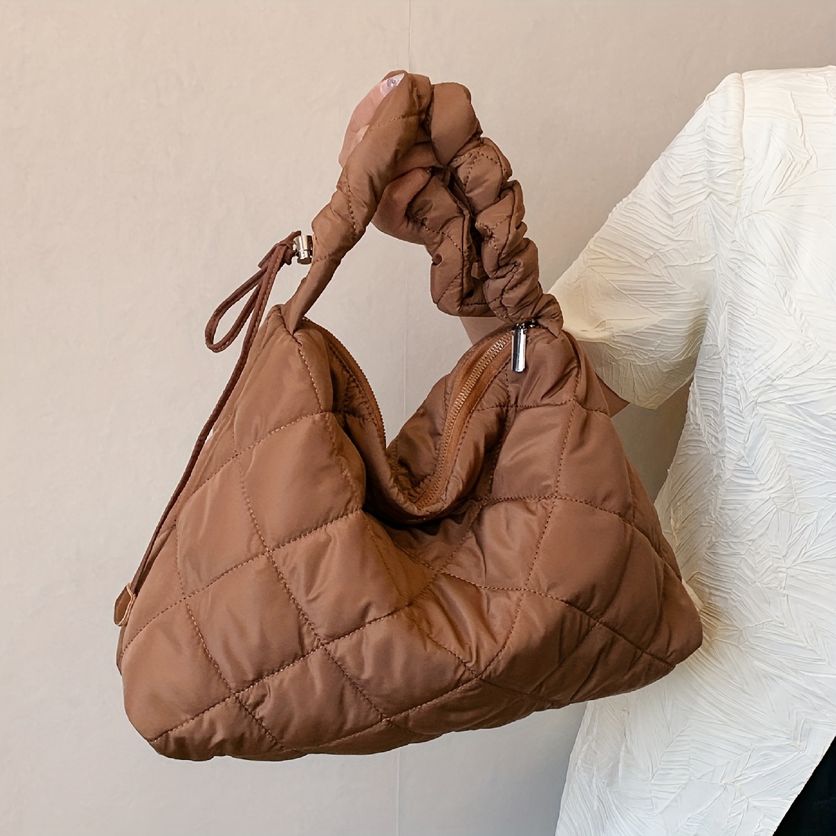 top○Goyard Bag Shopping Zipper Style Tote Dog Tooth Large Capacity Canvas  Shoulder Handbag 824