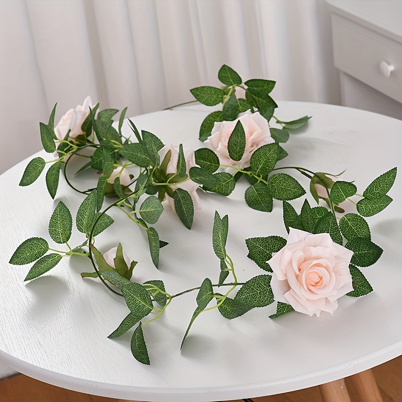 1PC Fake Vine Plants Floral Arch Decor Rose Ivy Garland Artificial Flowers  Simulation Rose Vine Silk