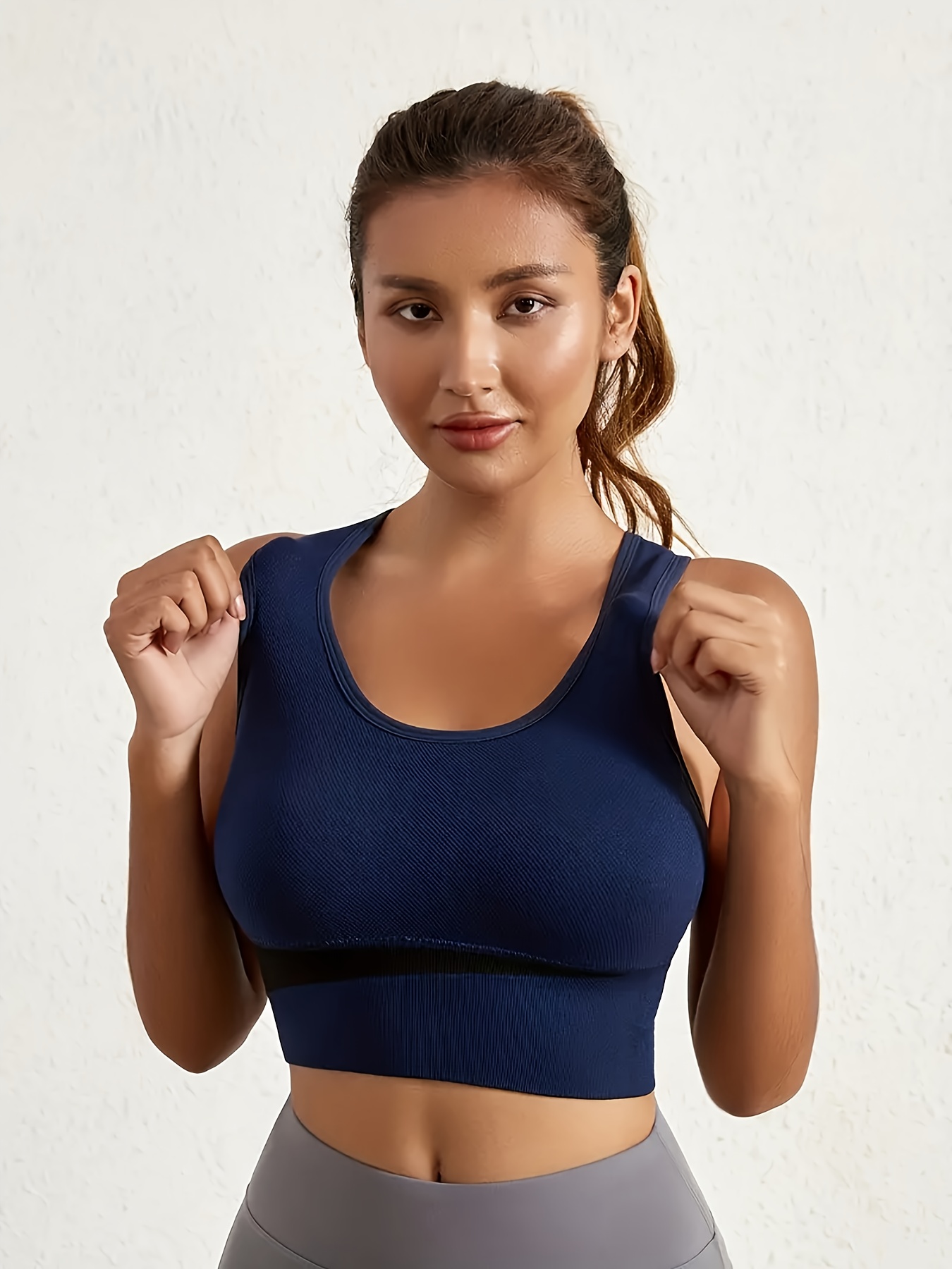 4pcs Color Block Racerback Sports Bra, Quick-drying Comfortable And  Breathable Sports Fitness Yoga Bra, Women's Activewear