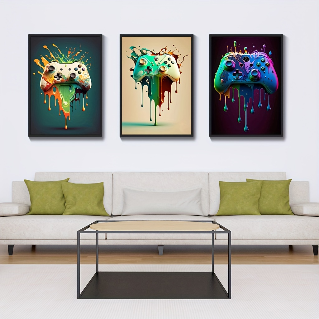 2 Pièces/ensemble Mur Art Photos Salle De Jeux Toile Peintures Manette  Abstraite Affiches Imprime Gamer Cadeau Pour Garçons Enfants Chambre Décor  - Maison Et Cuisine - Temu France