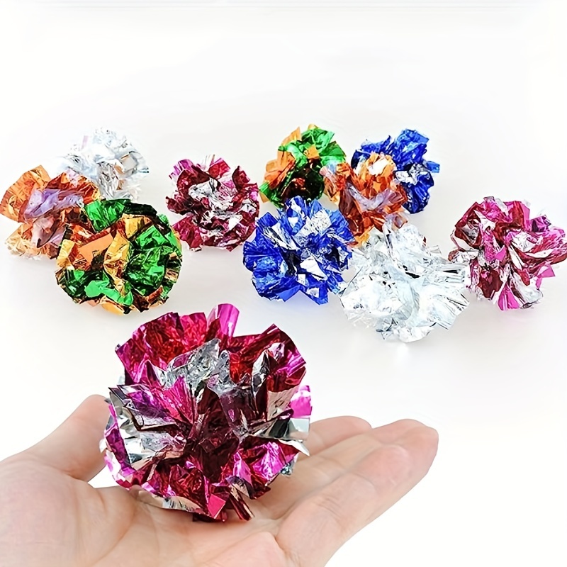 

[ ] Crinkle Ball Cat Toys - Lightweight Mylar Pleated Balls In Vibrant Colors For Indoor Play, Suitable For All Cat Breeds, Indoor Cat Entertainment | Design | Texture Toy