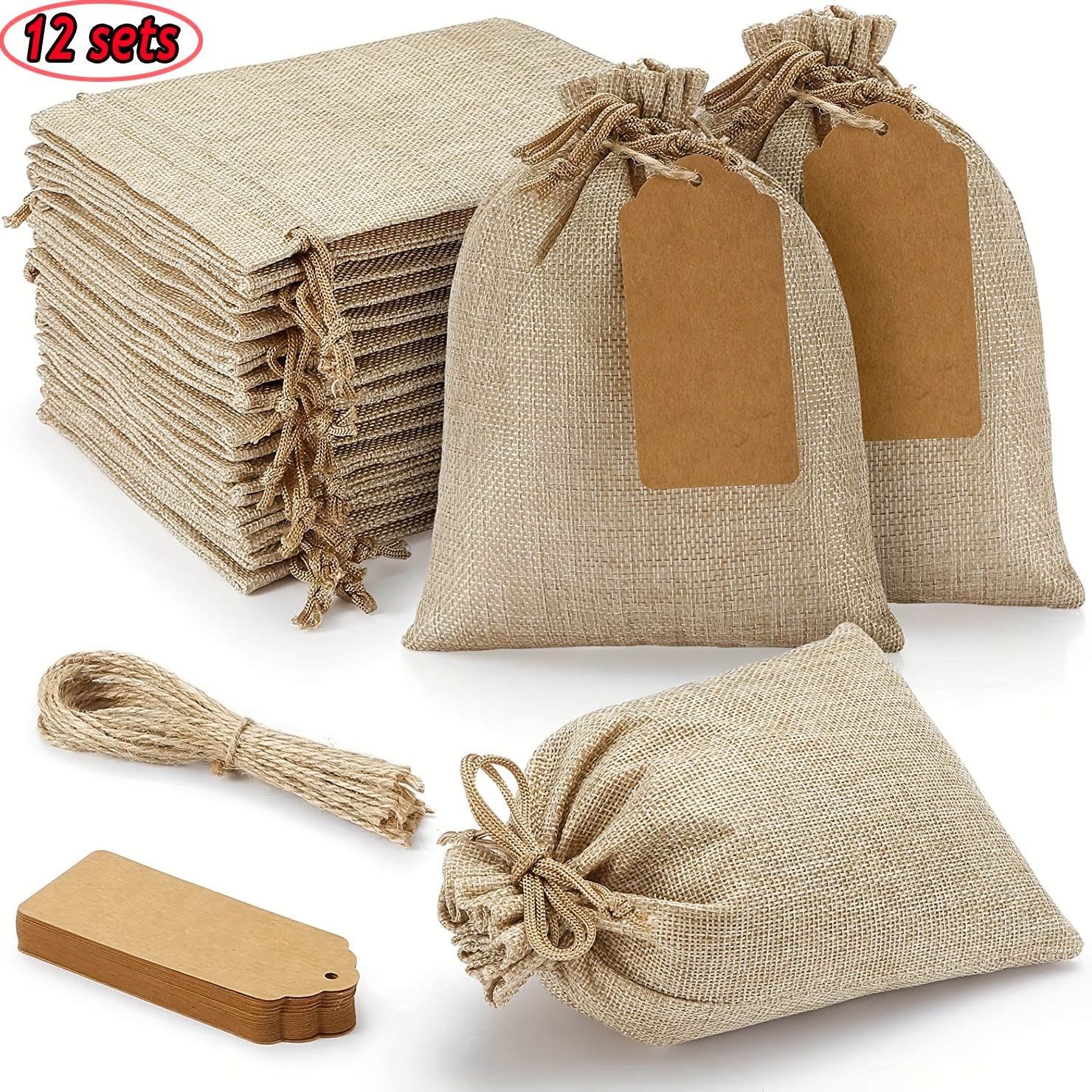 Natural Jute Bags Christmas Drawstring Gift Bag Pouches - Temu