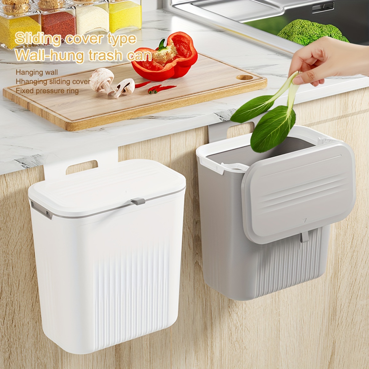 Large-capacity Wall-mounted Trash Can With Lid Trash Can Kitchen