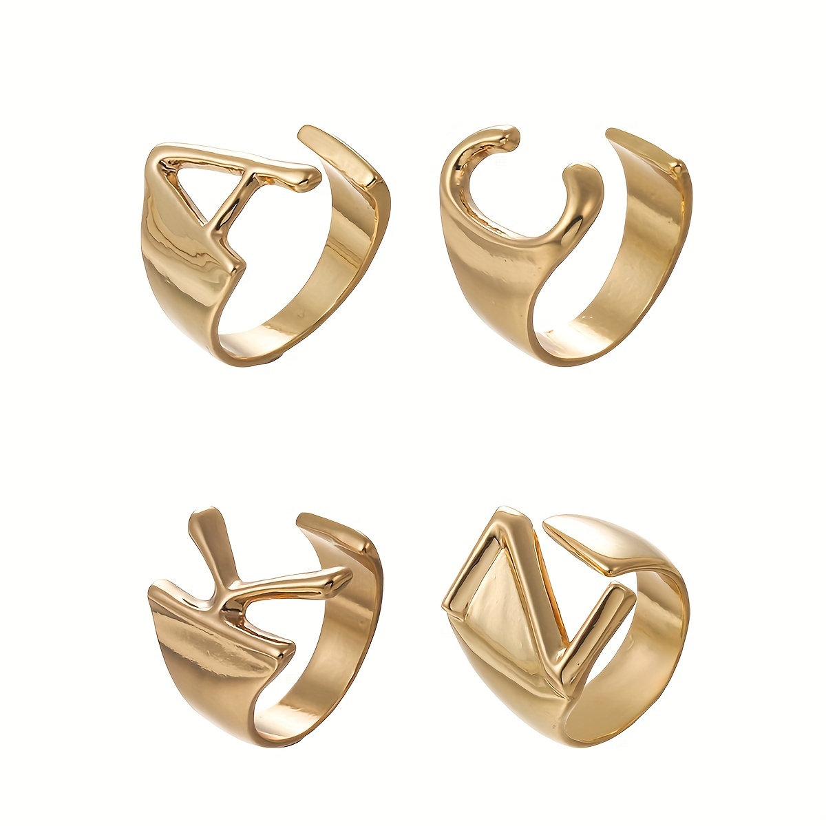 Minimalist Letter Ring For Men, Daily Decoration Gift