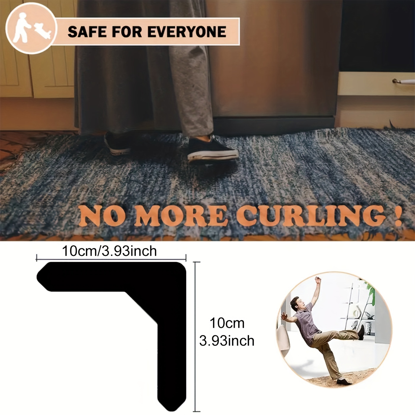 Rug Grippers With Super Stickiness Anti Curling Carpet Tape - Temu