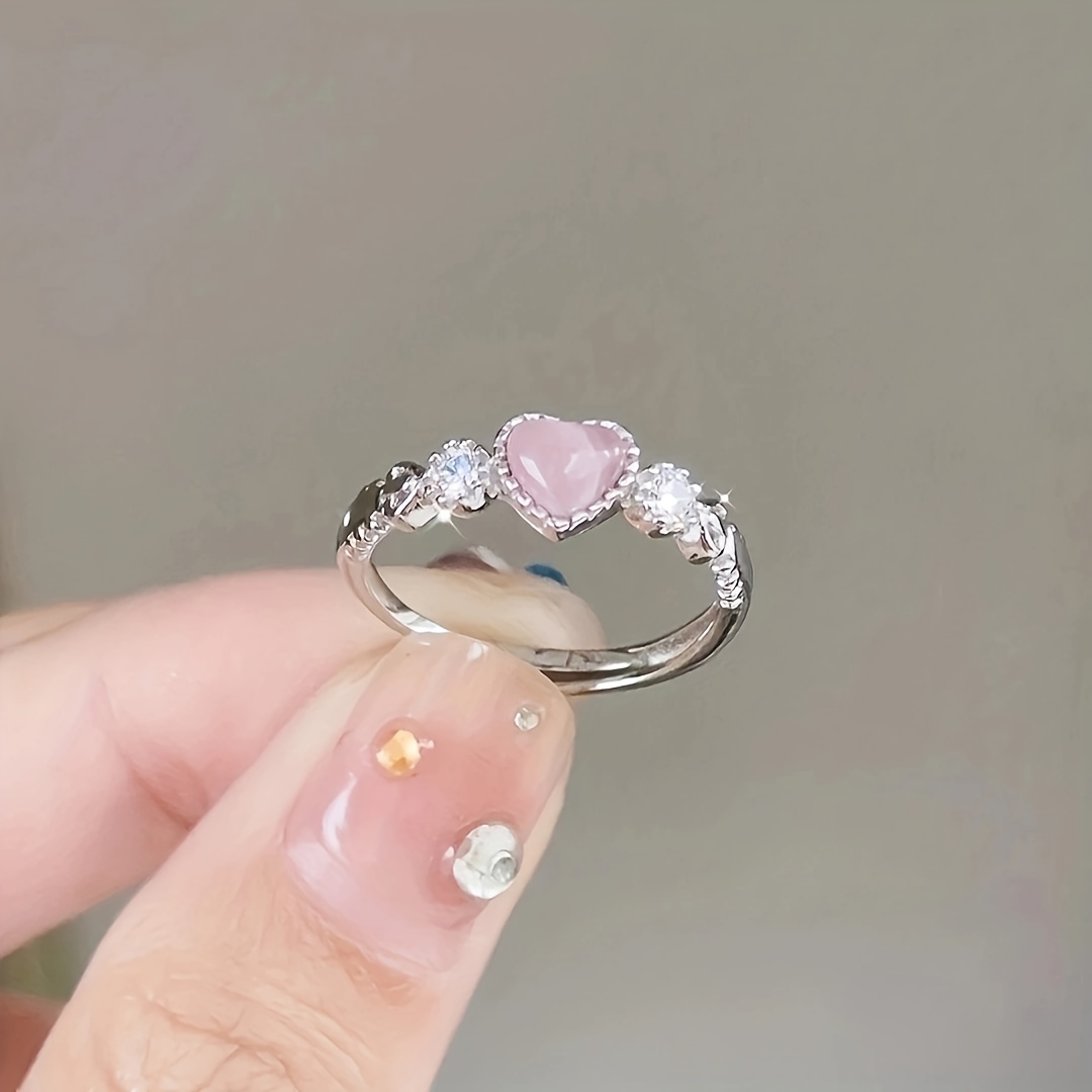 Heart ring store pink