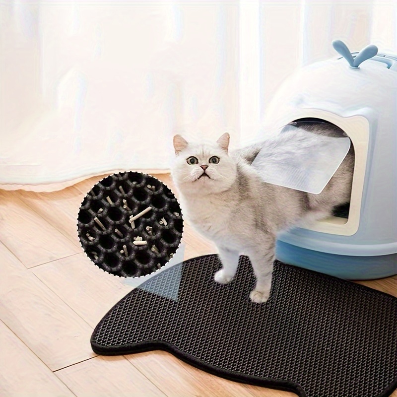 Cat Waterproof Litter Trapping Mat, Double Layer Eva Washable Cat Litter Mat  With Non-slip Backing For Cleaning Supply - Temu