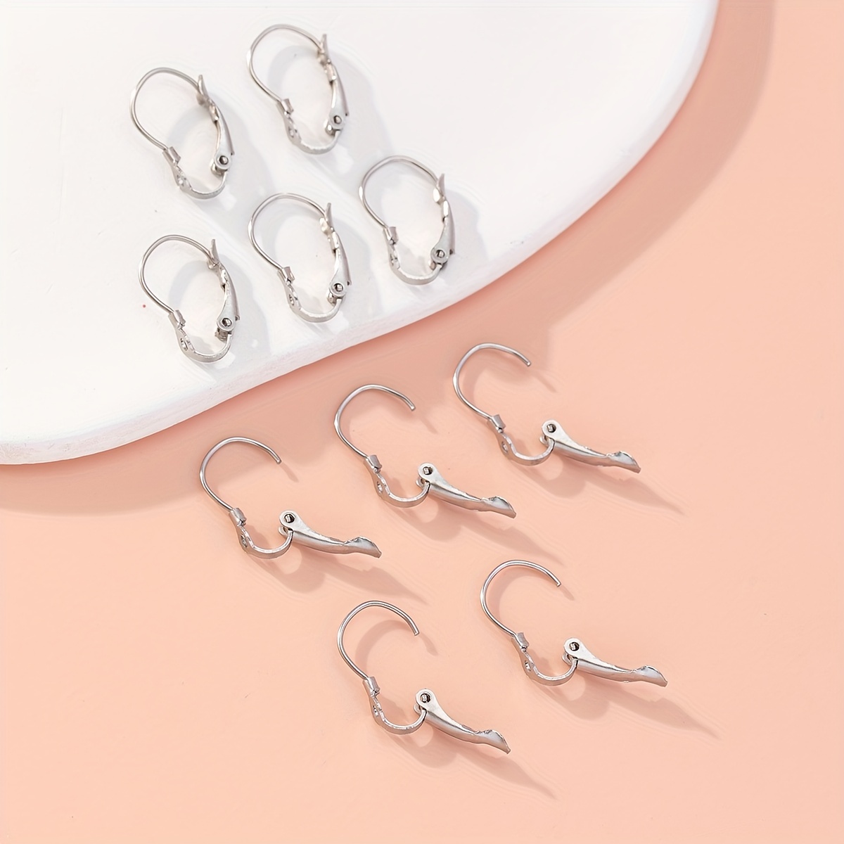 Stainless Steel Hypoallergenic Ear Wire Earring Clasp With - Temu
