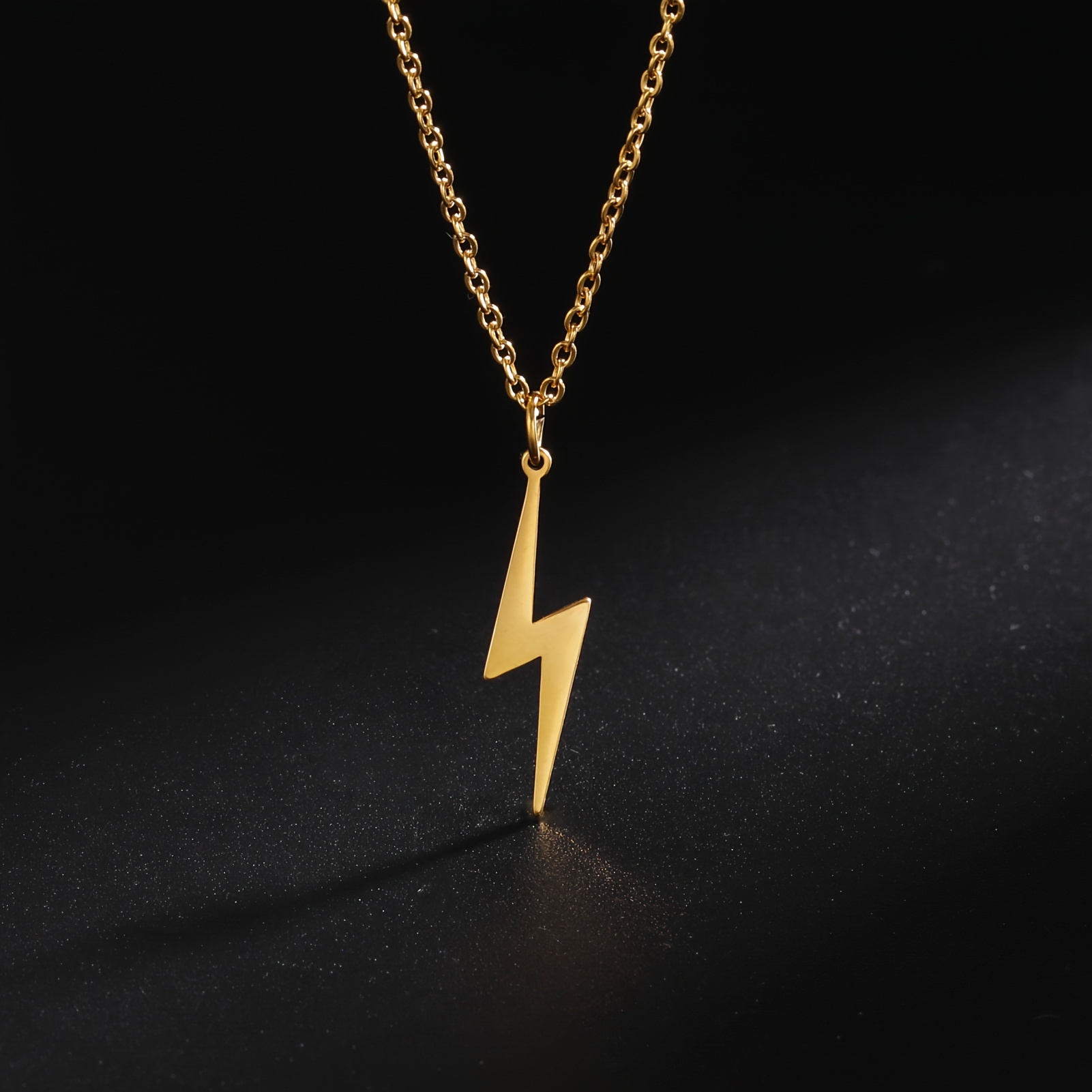 

1pc Stainless Steel Lightning Necklace, Women Men Pendants Jewelry For Friend Couple Lover Charms Jewelry