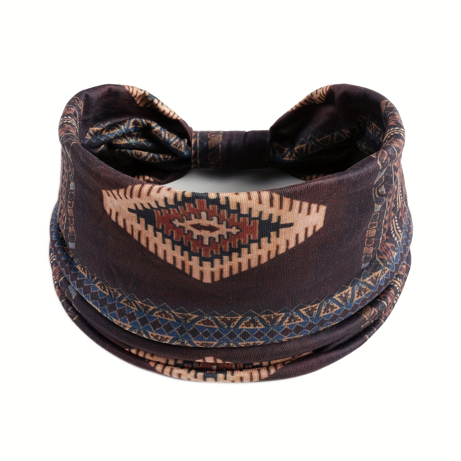 Boho Vintage Headband African Style Hair Band Elastic Wide Knot