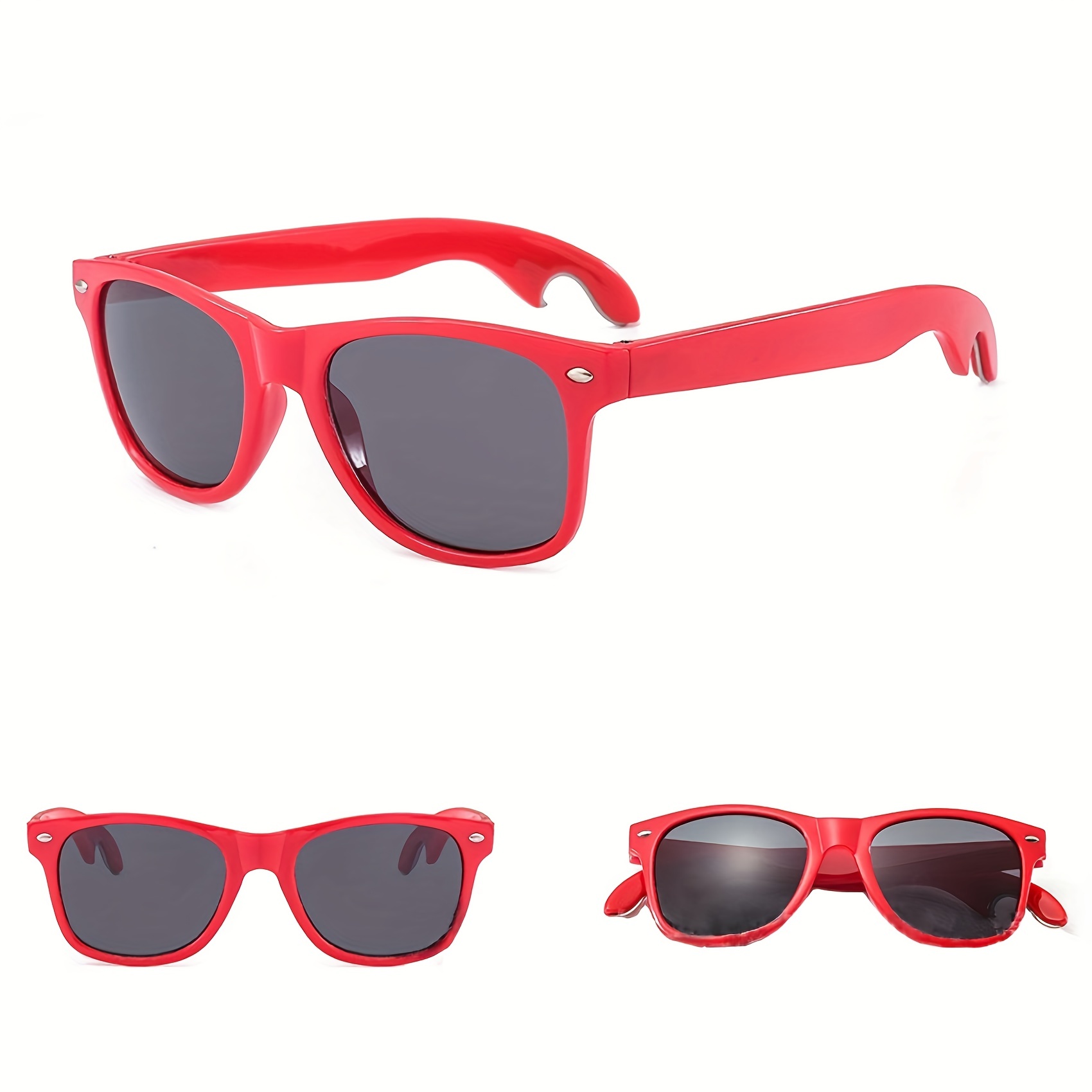 1pc Sunglasses Opener Beer Bottle Opener Glasses Gift Sunglasses Red