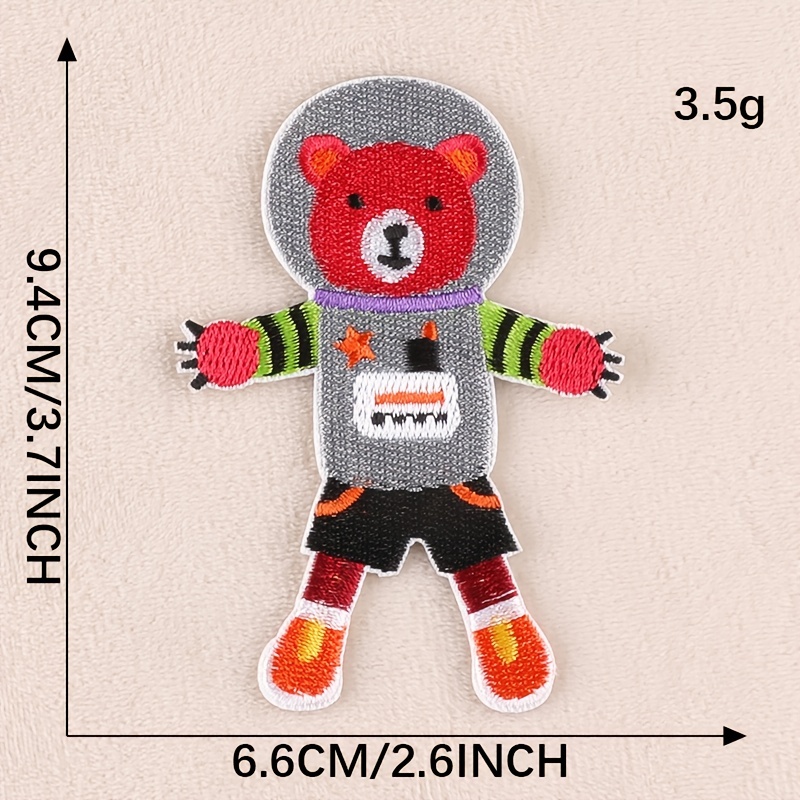 3pcs Space Animal Patches for DIY Clothes Decor