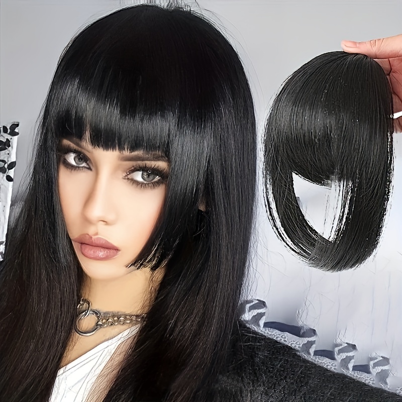 

Bangs Hair Extension Temperature Synthetic Fake Bangs Hair Piece Clip Hair Accessories Halloween Christmas