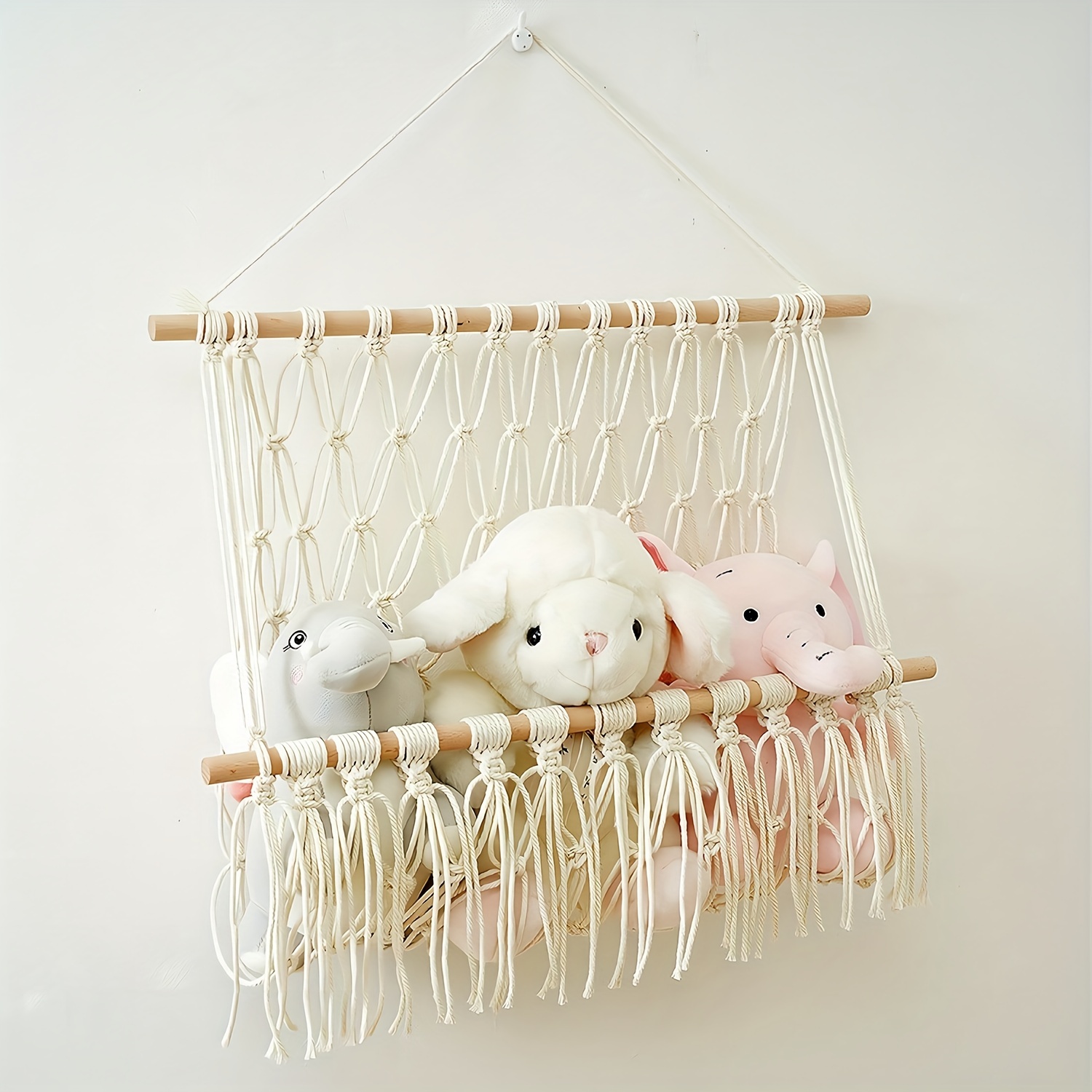 1pc Stuffed Animal Storage Large Hammock Macrame Net, For Stuffed Dolls,  Corner Hanging Storage
