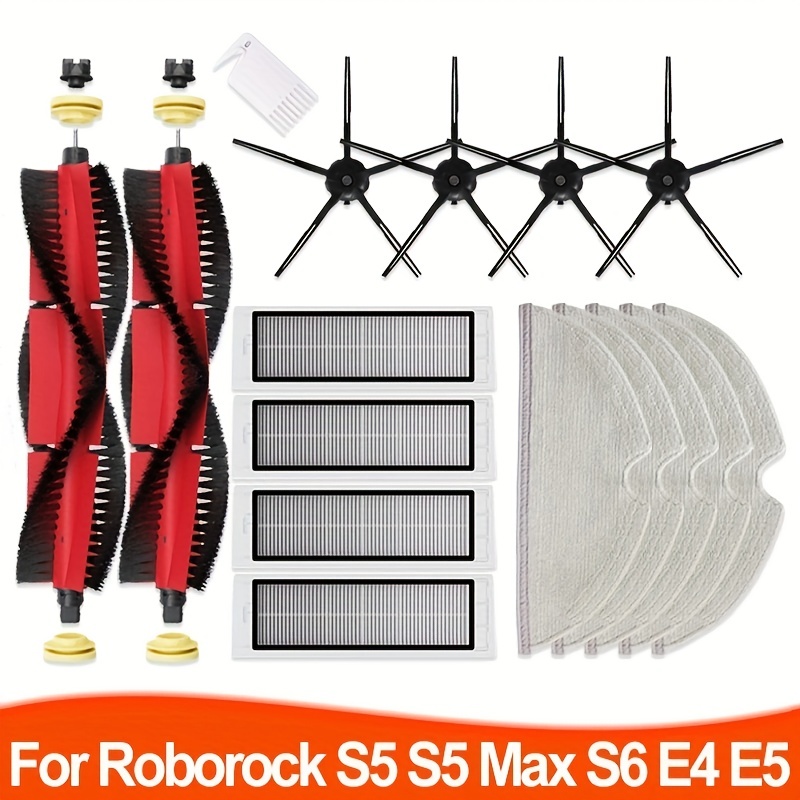 Kit d'accessoires pour Roborock E2, E35, E4 (brosses latérales, pad,  filtre, brosse principale)