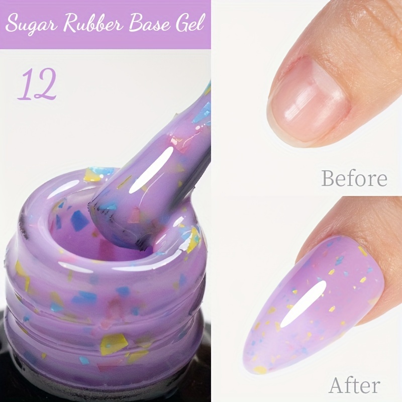 Glitter Rubber Base Gel Glitter Sequins Nail Polish Gel - Temu