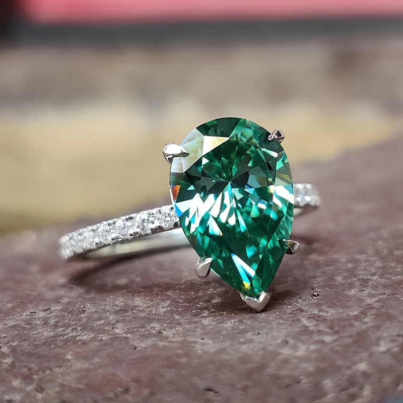 Women's Claddagh Wedding Ring with Synthetic Zircon Teardrop