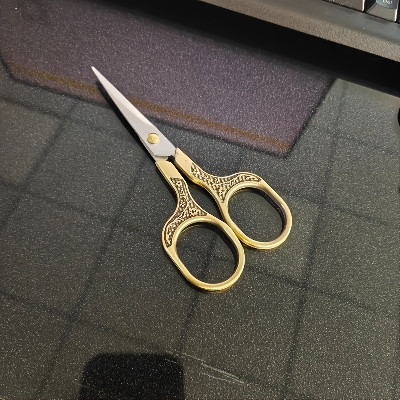 Scissors 2 Sizes Stainless Steel Gold Sewing Short Cutter Durable High  Steel Vintage 