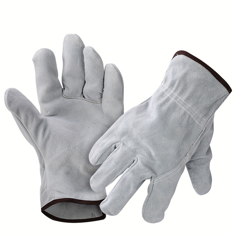 Tarpop 6 pares de guantes de cuero de vaca para hombre, guantes de  jardinería de cuero de vaca grandes con palma reforzada, guantes de trabajo