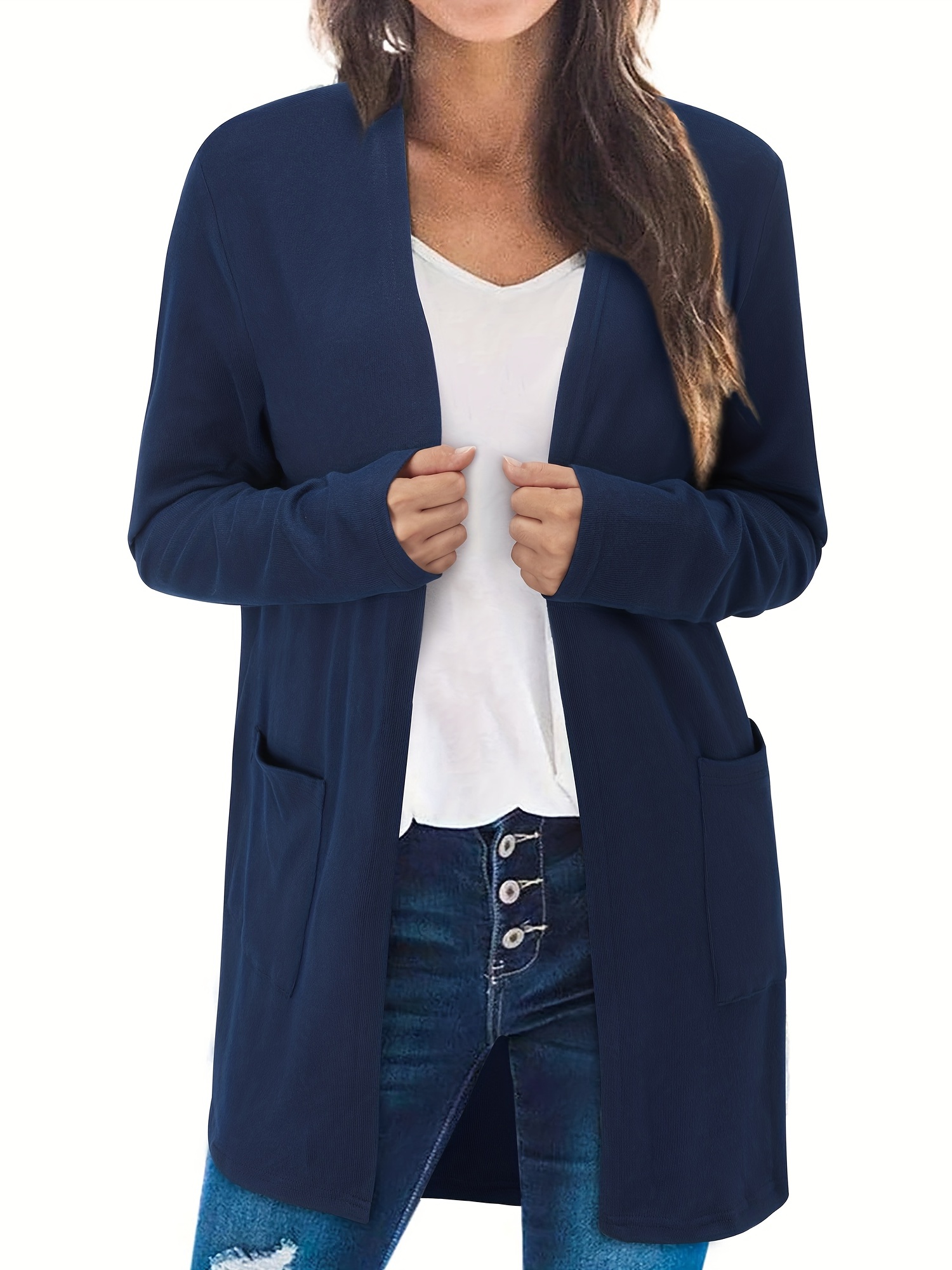 Puntoco moda mujer sólido suelto manga larga cárdigan otoño abrigo blusa  liquidación Puntoco Puntoco-2769