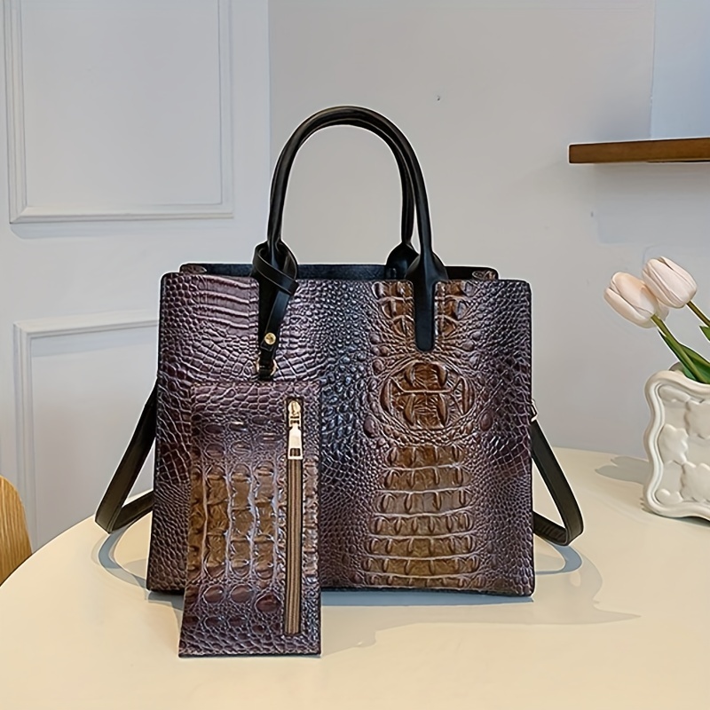 Crocodile Pattern Evening Bags for Elegant Woman Luxury Designer