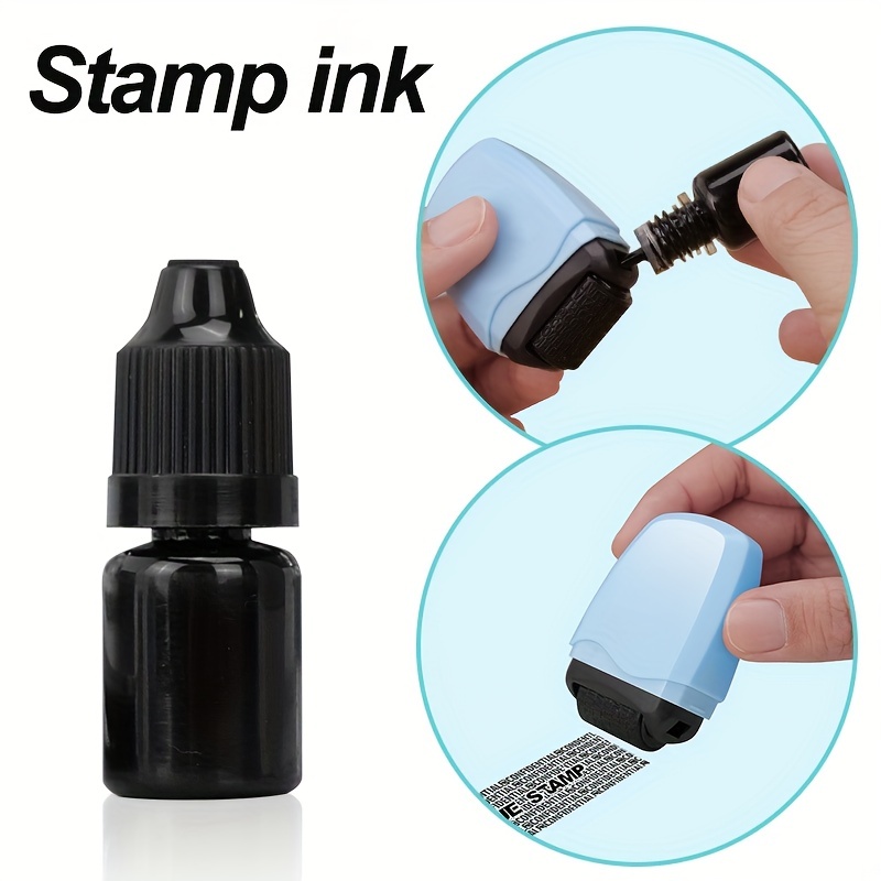 

1/3pcs 5ml Rolling Identity Theft Guard Stamp Refill Ink Privacy Stamp Ink Protect Stamp Messy Code Confidential Seal Refill Black Ink