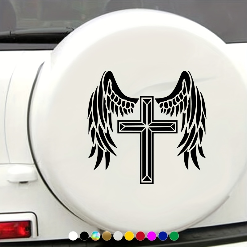 Protect Cross Angel Car Sticker Removable Vinyl Decal - Temu