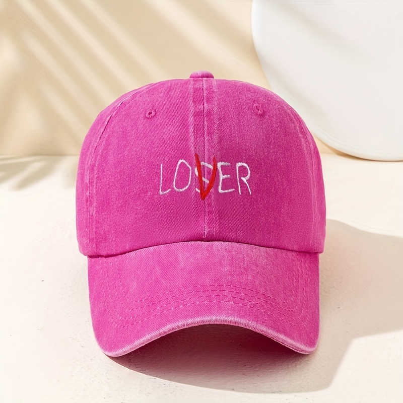 Loser Embroidery Casual Baseball Candy Color Washed - Temu