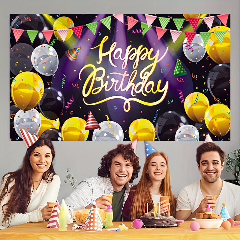 Acheter Bannière de fond joyeux anniversaire, accessoires de décoration de  fête en tissu pour Photo