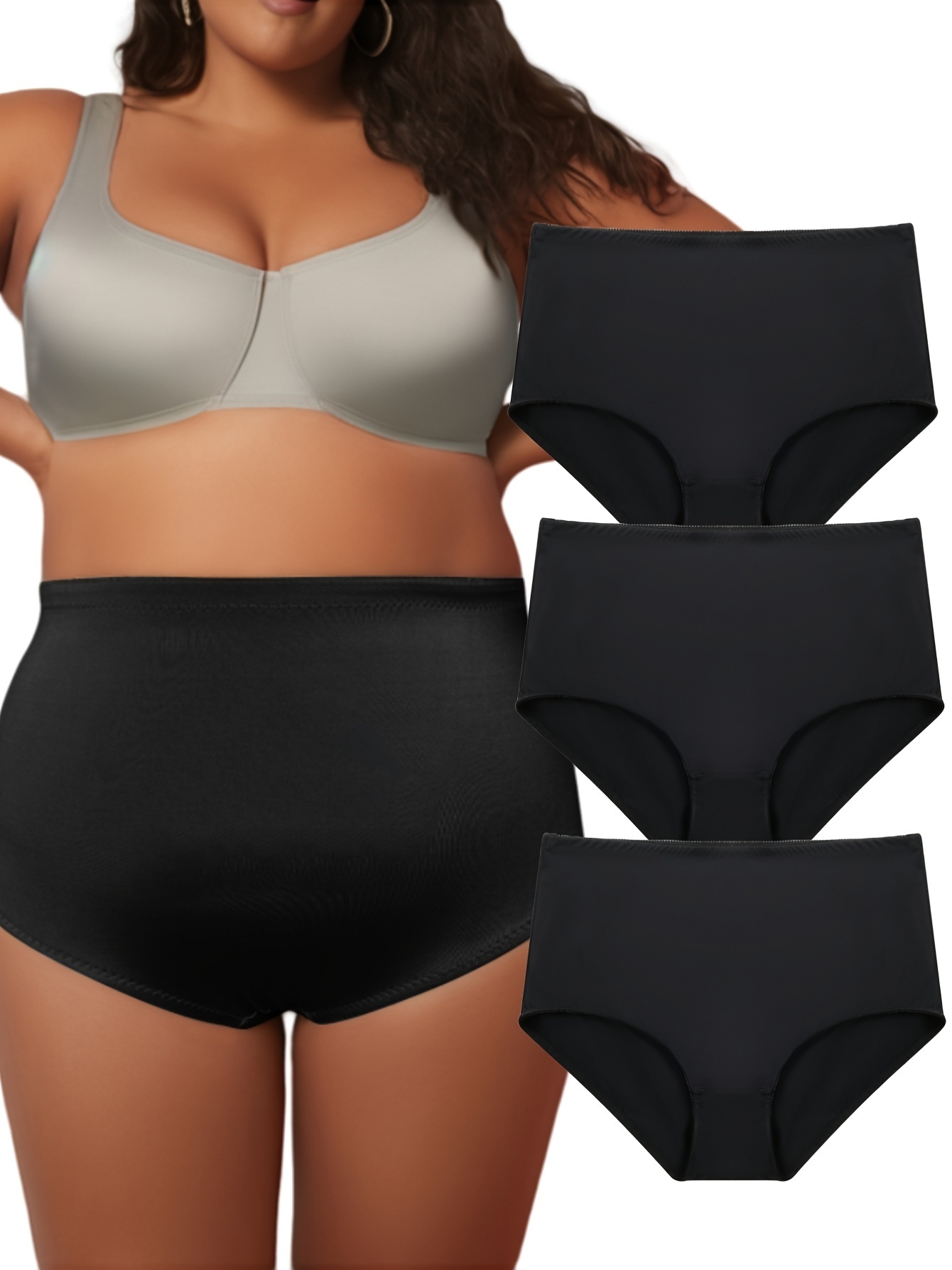 Plus Size Simple Panties Set Women's Plus Comfort Waist - Temu