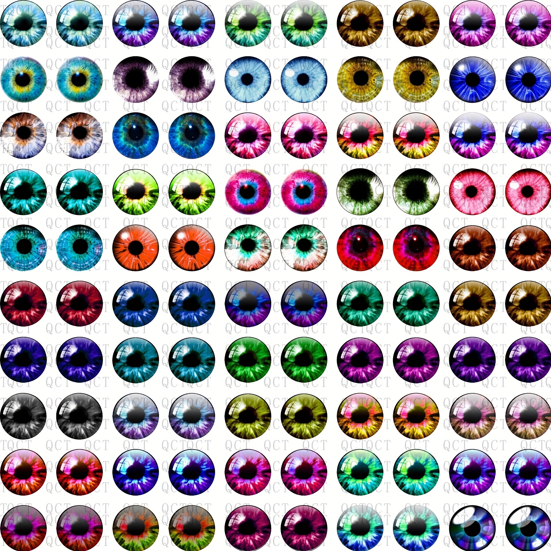 Kawaii Eyes Cabochons Craft Eyes Tiles Flat Round Eyes - Temu