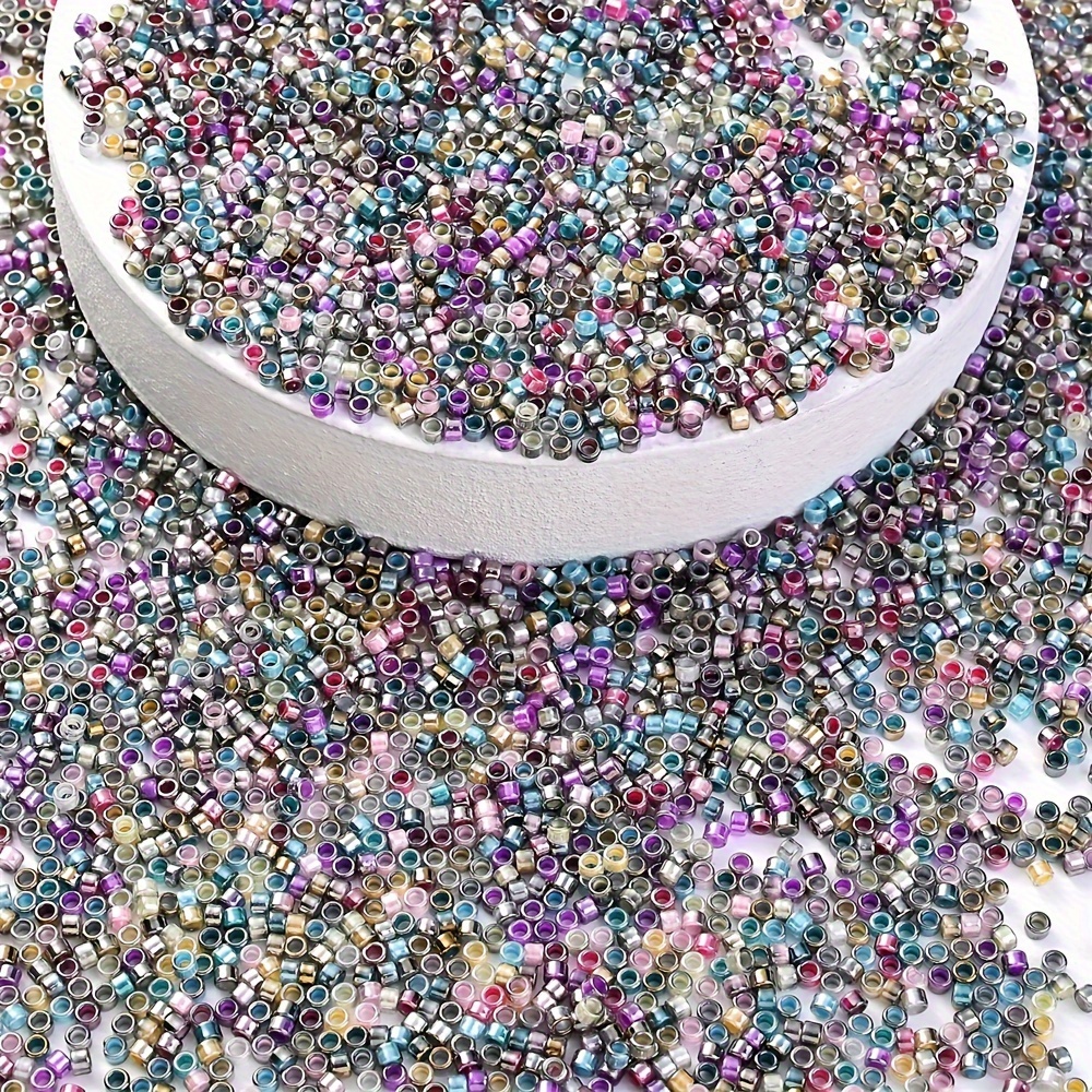 

About 1250pcs 15g/bag 2mm Mix Gradient Tube Glass Loose Spacer Beads For Jewelry Making Diy Fashion Bracelet Necklace Handmade Craft Supplies