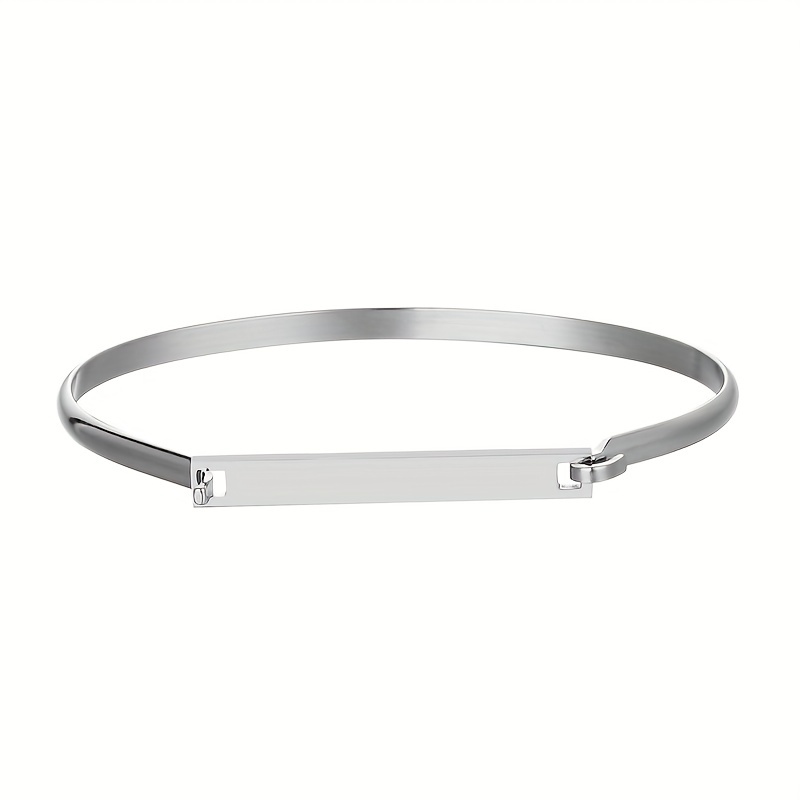 Bracelet Réglable En Acier Inoxydable Vierge - Pour Gravure Nom, Cadeau Personnalisé Fille
