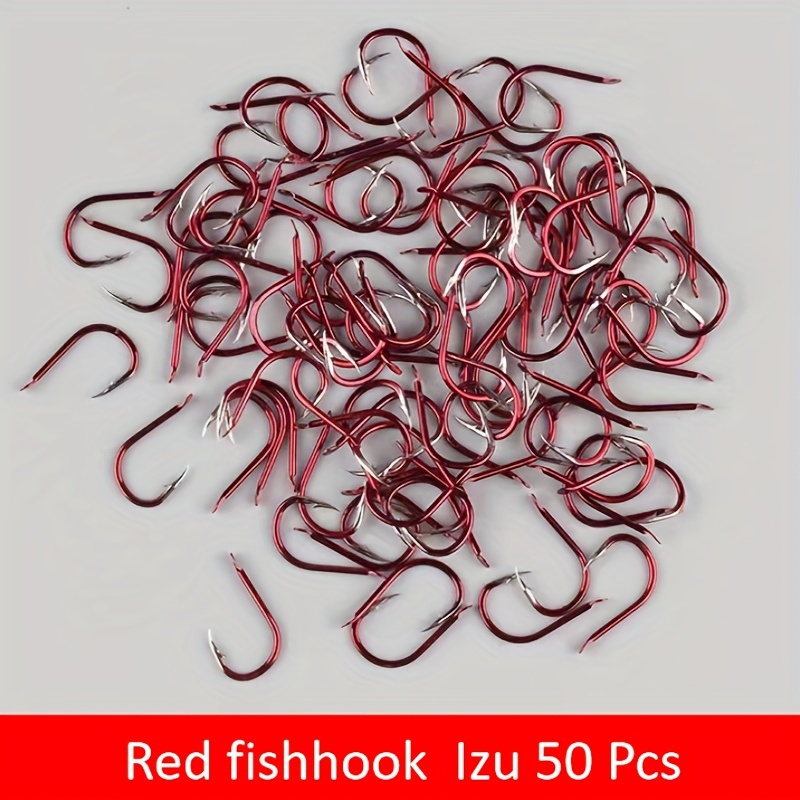 Red Izu Fish Hooks High Carbon Steel Barbed Fish Hooks - Temu Sweden