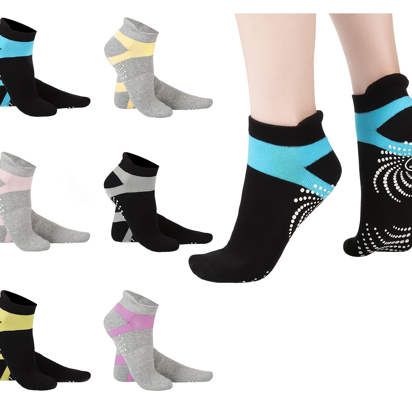 Grip Socks Anti Skid Non-Slip Socks Unisex Cotton Women Men Slipper Socks  for Yoga Barre Pilates Fitness Hospital