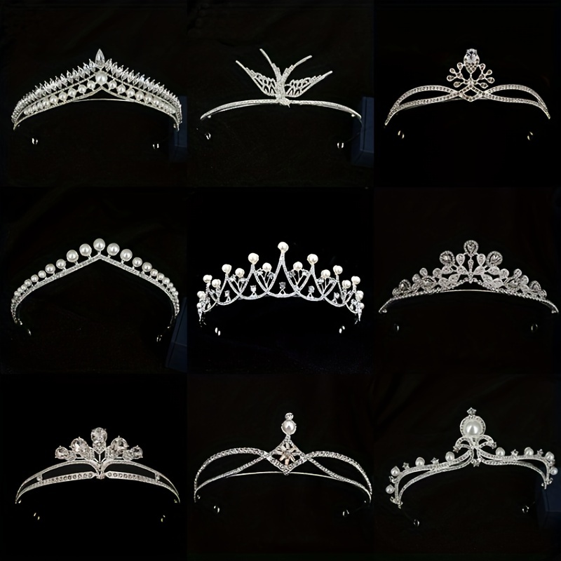 1pcs Retro Baroque Crystal Faux Pearl Decor Tiara And Crown, Princess  Tiara, Hair Accessories For Wedding Prom Bridal Birthday Party Halloween  Costume