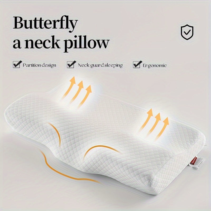 Cervical Spine Pillow Bed Orthopedic Neck Protection Slow Rebound Memory  Foam Pillow Butterfly Shaped Health Care Sleeping Aid